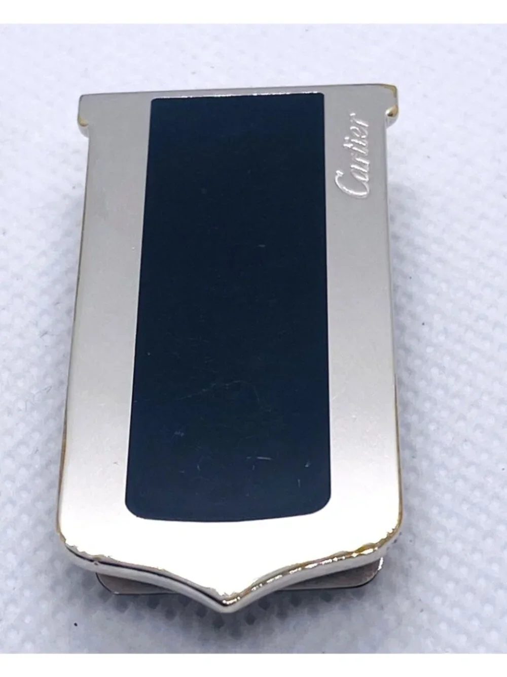Cartier Stainless Steel Black Lacquer Money Clip
